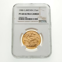 1988 Great Britain 2 Sovereign Gold Coin Graded by NGC as PF68 Ultra Cameo - £1,185.55 GBP