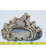 Vintage Handmade Hand Carved Soapstone Sunflower and Leaves Over Basket - $37.90