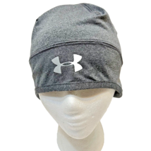 Under Armour Mens Gray Stretch Beanie Hat Cap One Size Logo 2016 - $10.08