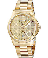 Gucci YA126461 G-Timeless Unisex 38mm Gold PVD Plated Chrono Watch + Gif... - £506.28 GBP