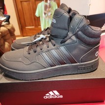 New Adidas Hoops 3.0 Mid Mens Size 11 Black/Black/Grey GV6683 Sneakers Shoes - £43.47 GBP