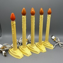 Vtg Window Light Electric Candolier Wax Drip Noma Single Candle Xmas Set of 5 - £19.71 GBP