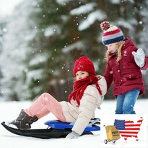 Folding Kids Metal Snow Sled Frost-Resistant with Pull Rope Snow Slider ... - £102.61 GBP