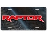 Ford Raptor Inspired Art Red on Carbon FLAT Aluminum Novelty License Tag... - $17.99