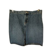 Gap Denim Skirt 10 Blue Jean Modest Womens Front Slit - £11.82 GBP