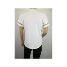 Men LAVERITA European Fashion Crew Shirt Short Sleeve Lion Medallion 94453 White image 9