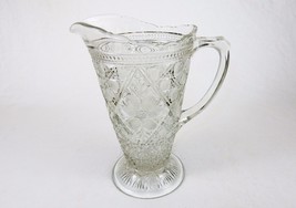 Vintage Glass Water Pitcher, Indiana Glass, Starred Cosmos Pattern, Circa 1910 - £69.36 GBP