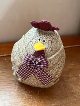 Country Aged Cream Fabric Chubby Stuffed ROOSTER Chicken Figurine – 5.5 inches - £7.58 GBP