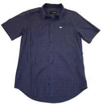 HURLEY-Classic Fit Men&#39;s Blue Short Sleeve Shirt Button Up Casual Size Med - $12.05