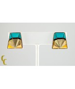 Sterling Silver Lapidary Inlay Clip-On Earrings Gorgeous - $572.73 CAD