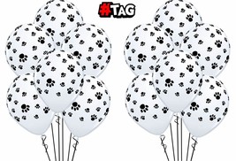 Set of 5 x 12 Inch Paw Print Balloons Ideal For Birthday Party - £6.88 GBP