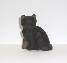 Mosser Glass Titanium Smoke Satin Persian Cat Kitten Figurine Made In USA! - £28.50 GBP