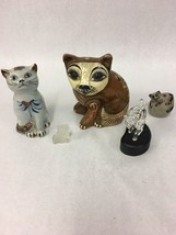 Lot of 5 pcs. Vintage CATS ceramic glass Mexico kitten figurine - £32.46 GBP