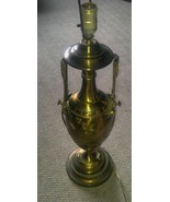 Vintage Heavy Brass Table Lamp Neat Funky Bugs Flowers Pot Leaves Mariju... - £159.66 GBP