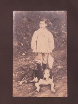 Young Boy with his Dog Antique RPPC Postcard Clarence Simmons 1904 - 191... - $9.49