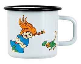 3.7dl Pippi The Worlds Strongest Girl Enamel Mug Muurla - £23.49 GBP