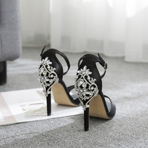 bling bling sandals Women Sandals heels Rhinestone Stiletto Sexy Crystal Pumps T - £42.98 GBP
