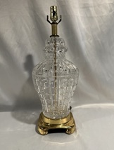Vintage Ethan Allen Heavy Cut Crystal Lamp,  Chinoiserie Brass Base Tabl... - $975.00