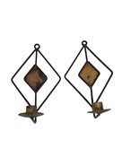 Rustic Welded Iron Wall-Mount Candlestick Holders Set of 2 - $463.54 MXN