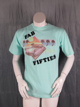 Vintage Graphic T-shirt - Fab Fifites Felt Lettering - Men&#39;s Large  - £38.39 GBP