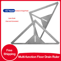 HotXYZ Multi-function Floor Drain Ruler Precisely Triangle Ruler Stainless - £16.32 GBP