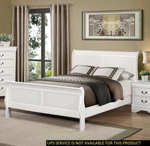 Classic Louis Philipe Style White Eastern King Size Bed 1pc Traditional Design B - £481.96 GBP+