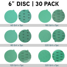 30X 6&#39;&#39; Sanding Discs 60-320 Grit Wet Dry Sandpaper Random Orbital Sande... - $26.99