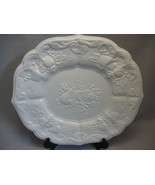 Milk Glass Cookie Sandwich Vegetable Plate Raised Pattern Fruit Design 1... - £7.88 GBP