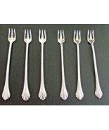 6 ONEIDA COMMUNITY CUBE OYSTER COCKTAIL FORKS 1985 Enchantment SILVERPLATE - £25.47 GBP