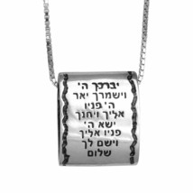 Colgante Cábala Bendición Sacerdotal Birkat Kohanim Collar Plata 1.9cm - $114.48