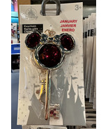 Disney Parks January Faux Garnet Birthstone Keychain NEW - £19.59 GBP