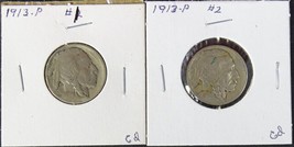1913 P Buffalo Nickel Type 1 and 2 Set of 2 coins - £14.01 GBP