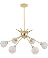 Sputnik Light Chandelier Fixture 6 Light Gold Hanging Pendant Ceiling Lamp - £59.02 GBP