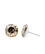 Patina Rose Gold Swarovski Studs | 10mm Cushion Crystal | Rose Gold Earr... - $38.00