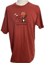 Life is Crap Men&#39;s 100% Cotton Tee Shirt Rust Red XL - $18.99
