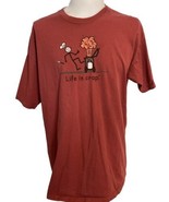 Life is Crap Men&#39;s 100% Cotton Tee Shirt Rust Red XL - $26.05 CAD