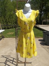 Nwot Ann Taylor Loft Very Cute Yellow Floral Dress Pm - £22.37 GBP