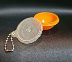 Vintage Tupperware Mini Wonderlier Bowl Key Chain 1306 1307 Orange MCM R... - $16.48