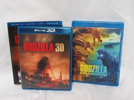 2014 &amp;19 Godzilla King of the Monsters &amp; Godzilla 3-D Blu-ray Discs - £39.53 GBP