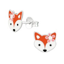 Fox Earrings 925 Silver Stud Earrings - £11.20 GBP