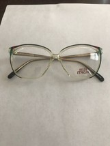 Bella Italia New Hipster Plastic Clear Red Green Gold &amp; Black Eyeglasses Frames - £23.62 GBP