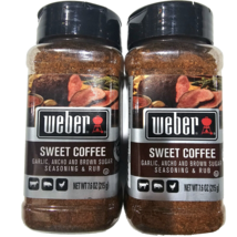 2 Pack Weber Sweet Coffee Garlic Ancho And Brown Sugar Seasoning Rub 7.6oz - £20.29 GBP