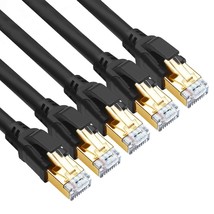 Cat 8 Ethernet Cable, 6Ft (5 Pack) Ultra High Speed 40Gbps 2000Mhz Sftp 26Awg Ca - £35.16 GBP