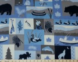 Fleece Yellowstone Blue Gray Pines Wildlife Nature Fleece Fabric Print A... - €6,82 EUR