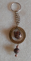 Brass Ring &amp; Copper Balls Keychain, Pendant Style for Keys and Crafts, C... - £9.51 GBP