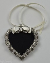 Longaberger Pewter Heart Tie-On / Frame Collectible Accessory Home Decor Metal - £12.36 GBP