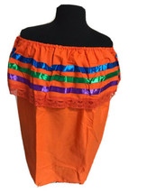 Orangw Women Size XL Off-Shoulder Ruffle Lace Ribbon Folkloric Fiesta Dance - $15.95