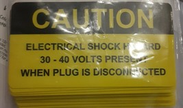 25pcs Caution electrical shock hazard 30-40 volts present when disconnec... - $7.92