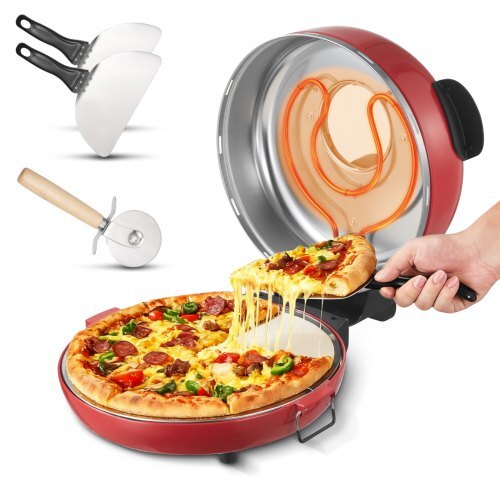  Pizza Oven, 14 in Electric Pizza Maker, 1600W Electric Pizzas Cooker wi... - $136.09