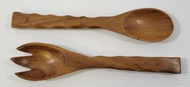 PP) Vintage Salad Serving Wooden Spoon and Fork 12" - $9.89